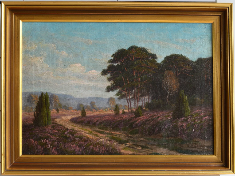 Gemälde „Heidelandschaft“ (nach der Restaurierung)